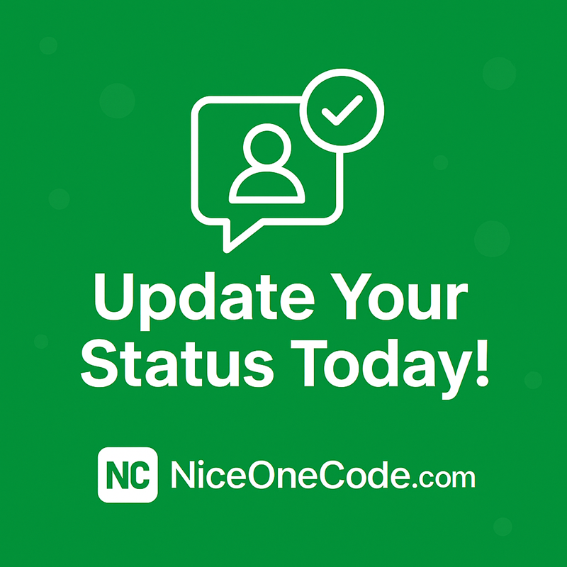 How to update Status on NiceOneCode.com? | NiceOneCode